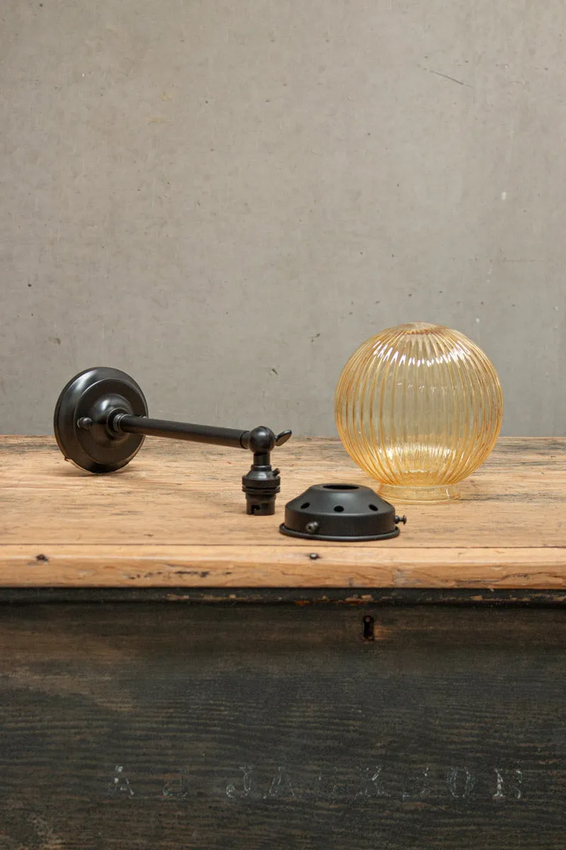 Dakota Reeded Glass Swivel Arm Wall Light