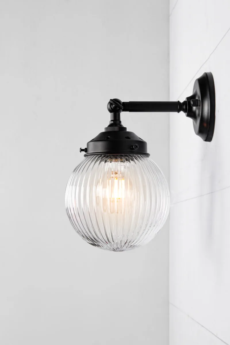 Dakota Reeded Glass Swivel Arm Wall Light