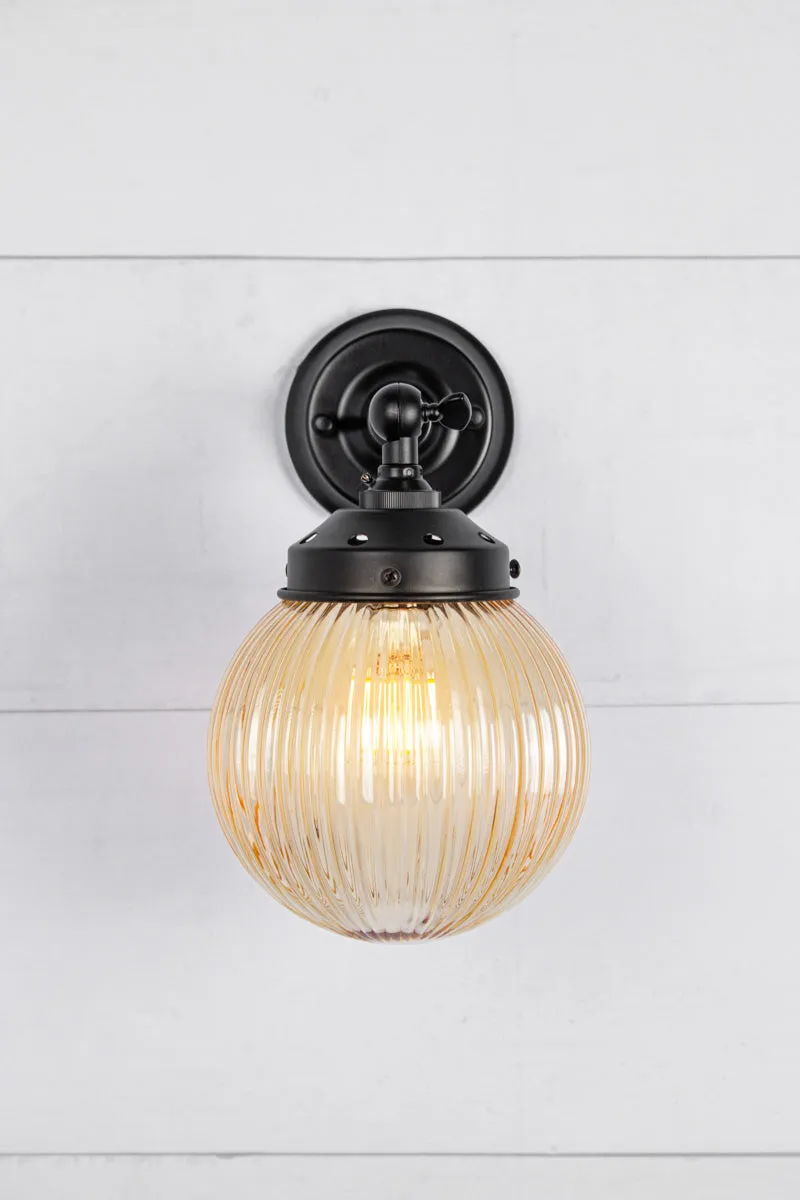 Dakota Reeded Glass Swivel Arm Wall Light