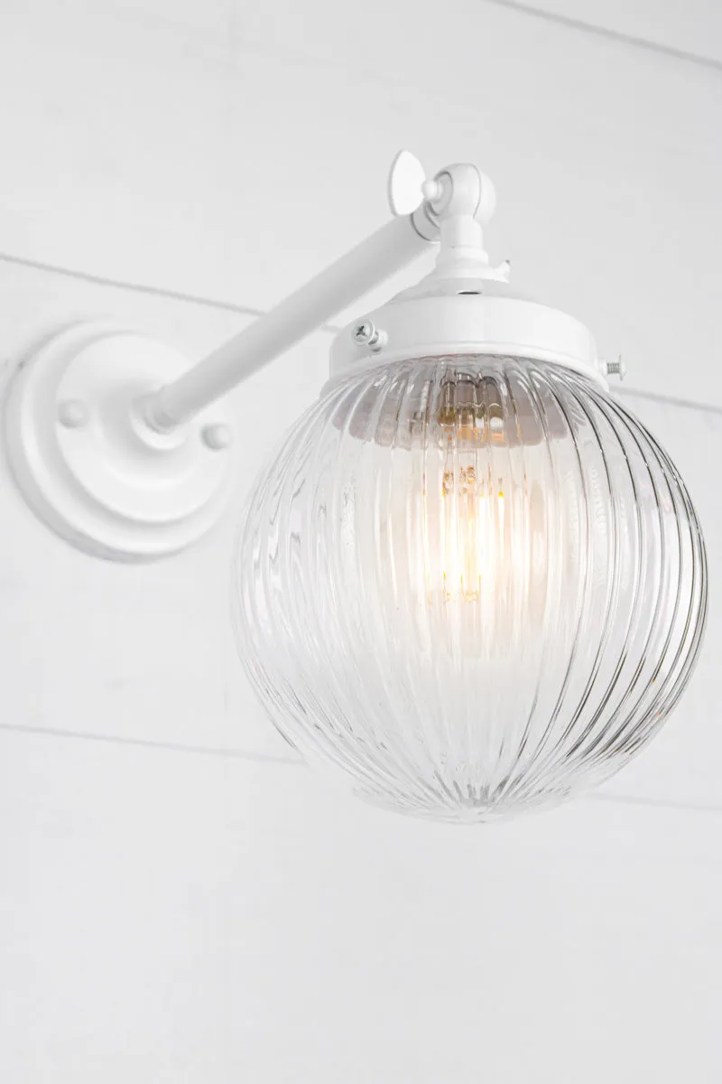 Dakota Reeded Glass Swivel Arm Wall Light