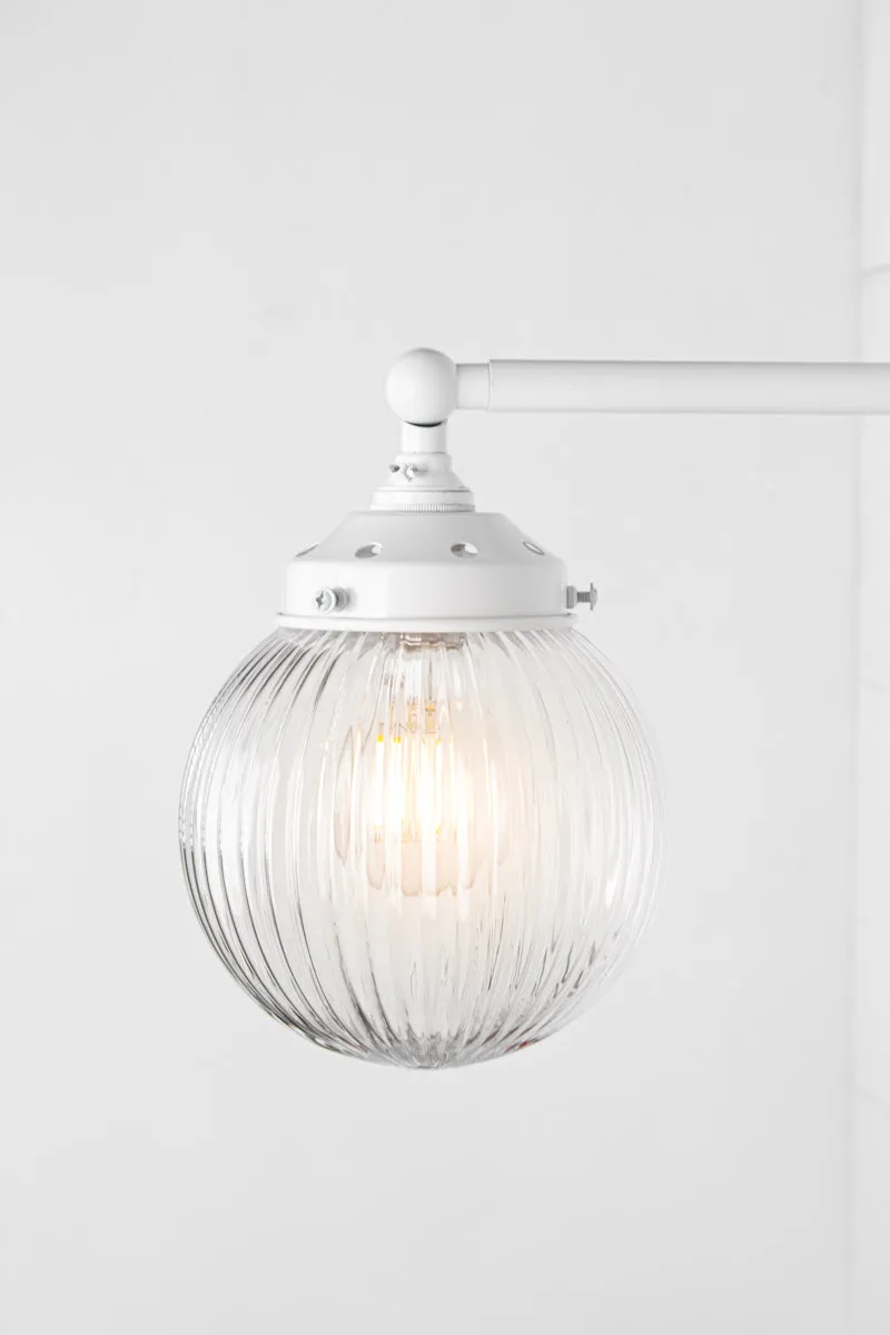 Dakota Reeded Glass Swivel Arm Wall Light