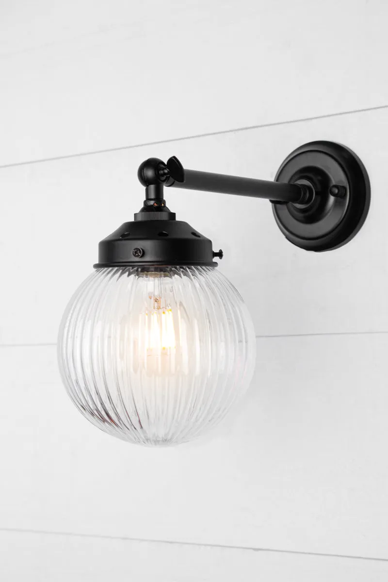 Dakota Reeded Glass Swivel Arm Wall Light