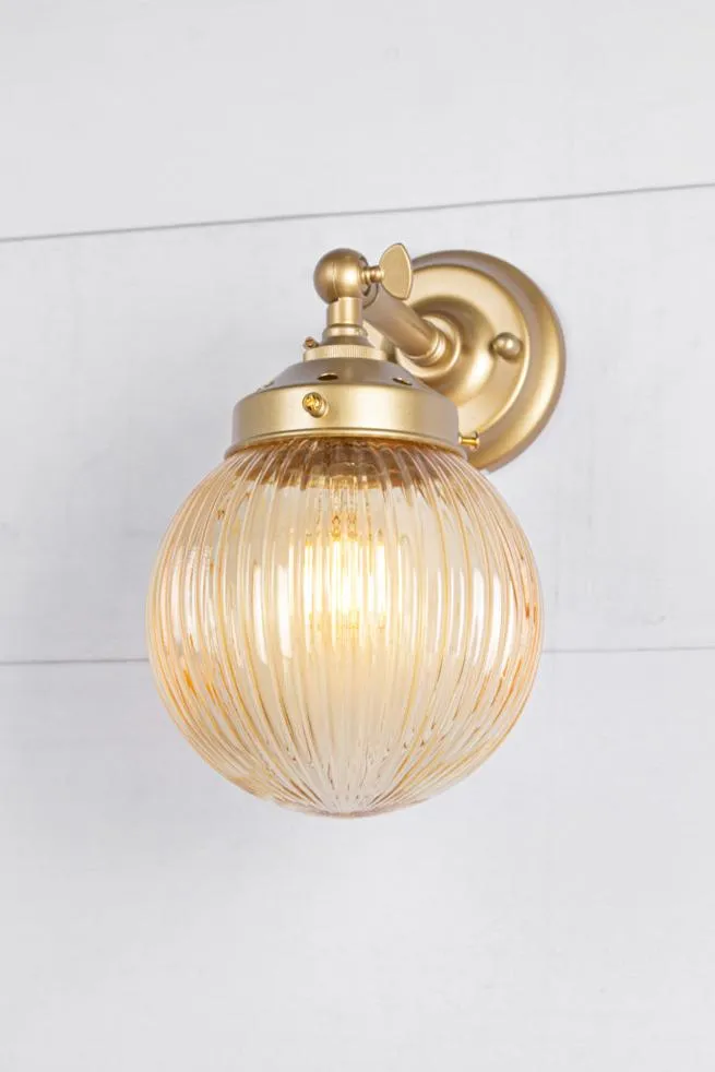 Dakota Reeded Glass Swivel Arm Wall Light