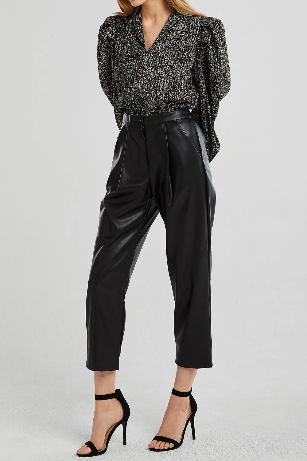 Delilah Pleather Pintuck Pants