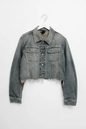 DIESEL CROP FADED VINTAGE DENIM JACKET