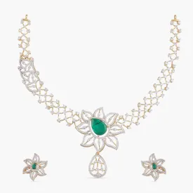 Ellie CZ Silver Necklace Set