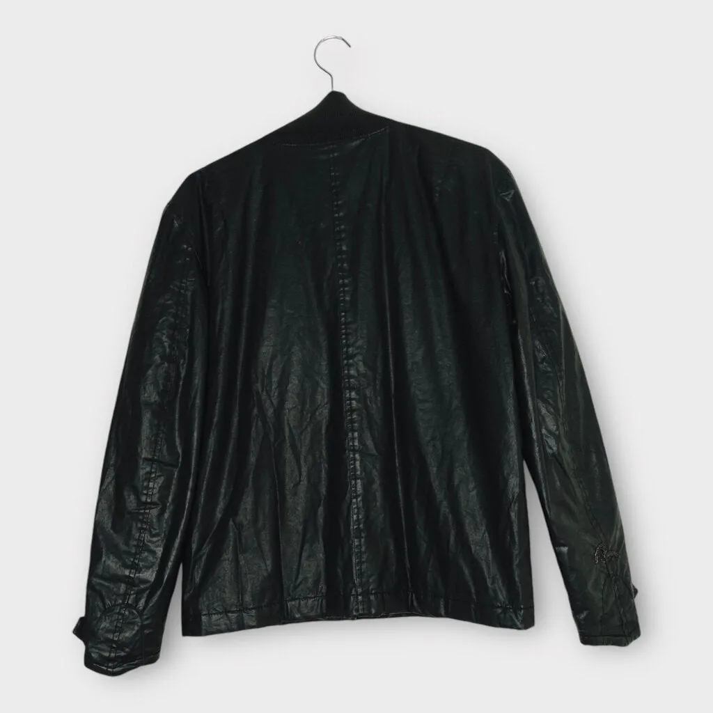 Evisu Black Waxy Finish Bomber Jacket