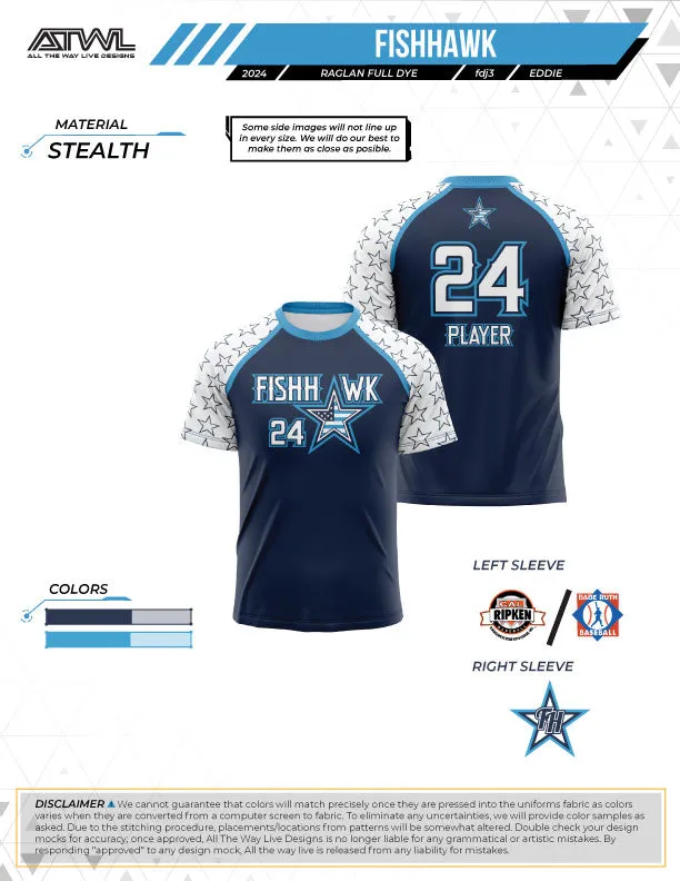 Fishhawk  Navy All Stars Mens Full dye Replica Jersey
