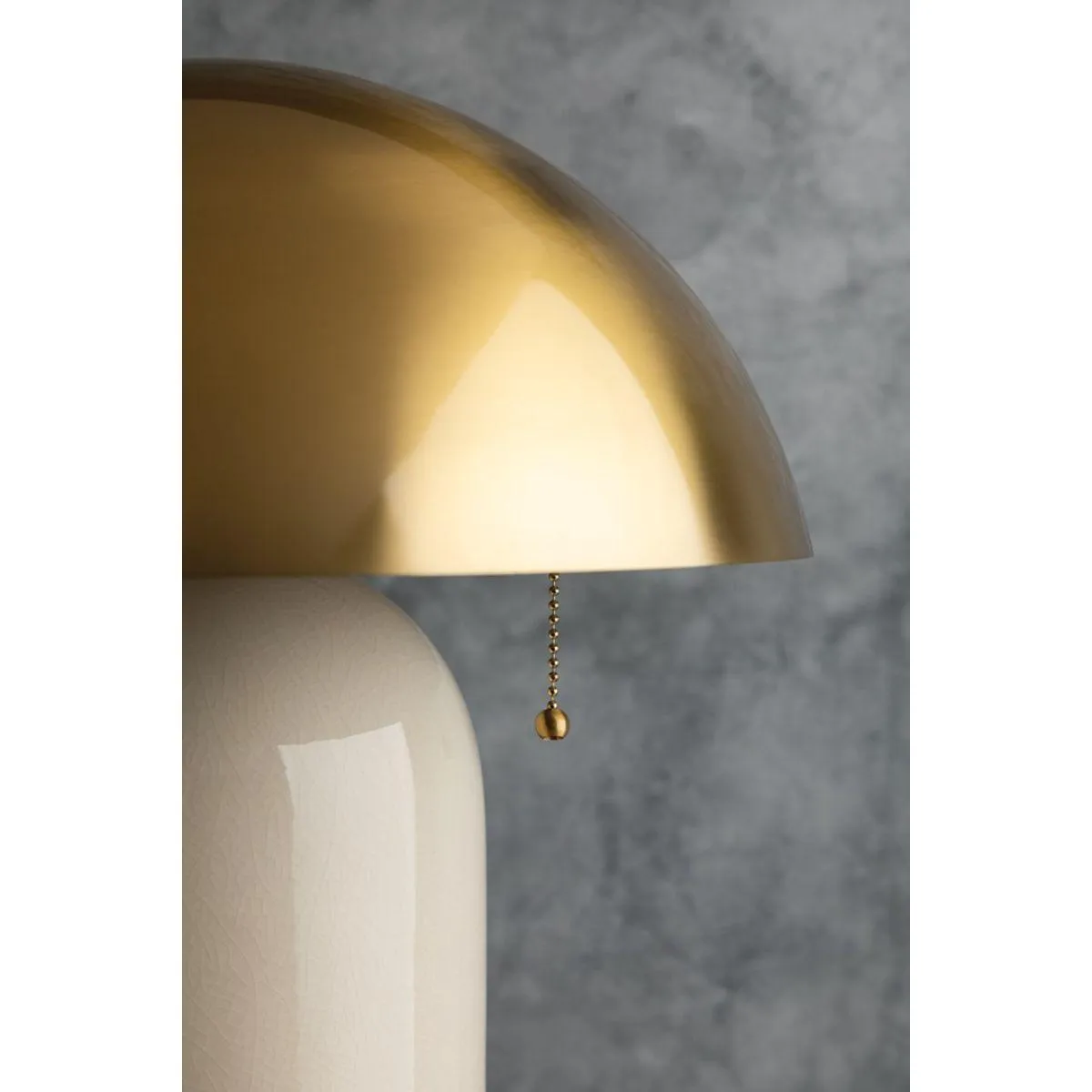 Gaia 2 Lights Table Lamp Ceramic Ivory Crackle with Aged Brass Accents