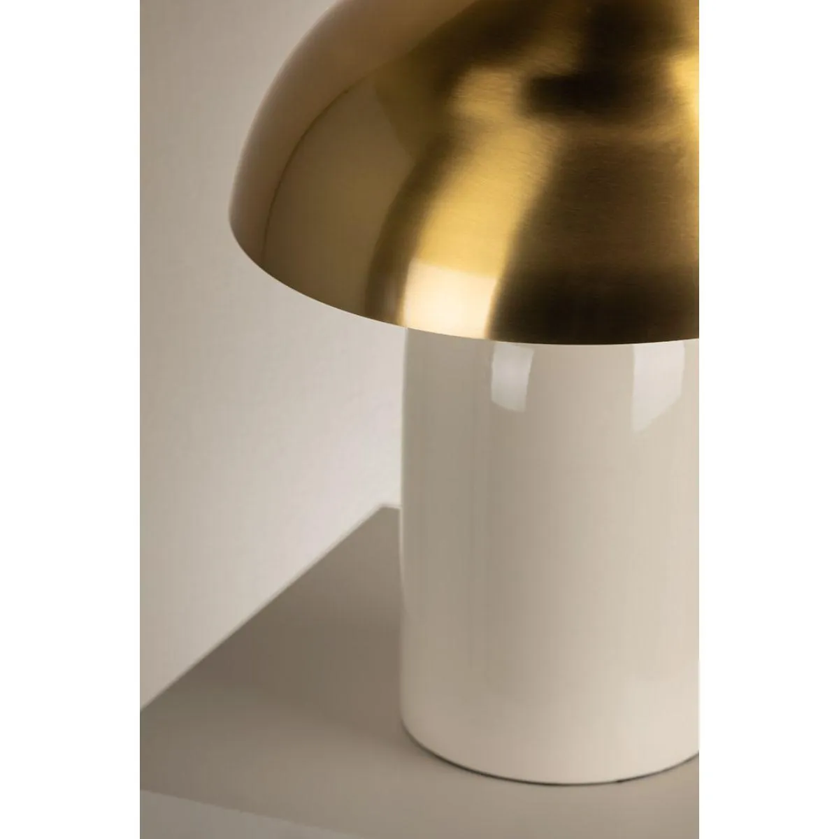 Gaia 2 Lights Table Lamp Ceramic Ivory Crackle with Aged Brass Accents
