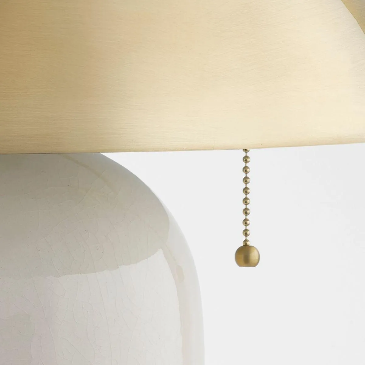 Gaia 2 Lights Table Lamp Ceramic Ivory Crackle with Aged Brass Accents