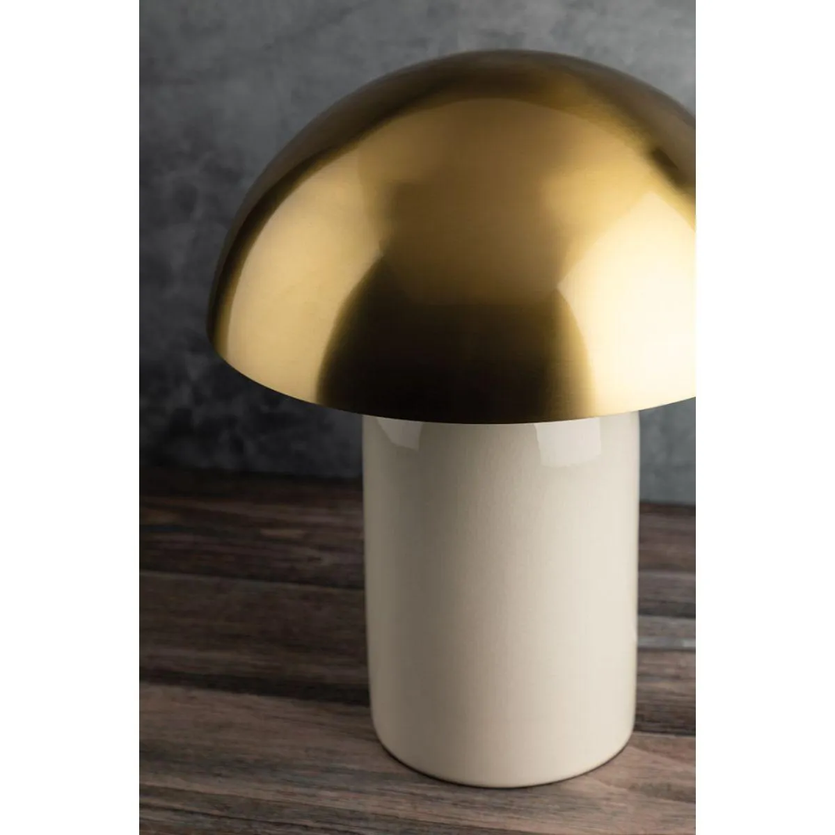 Gaia 2 Lights Table Lamp Ceramic Ivory Crackle with Aged Brass Accents