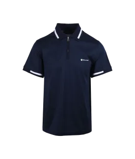 Graph Zip Polo Shirt - Navy