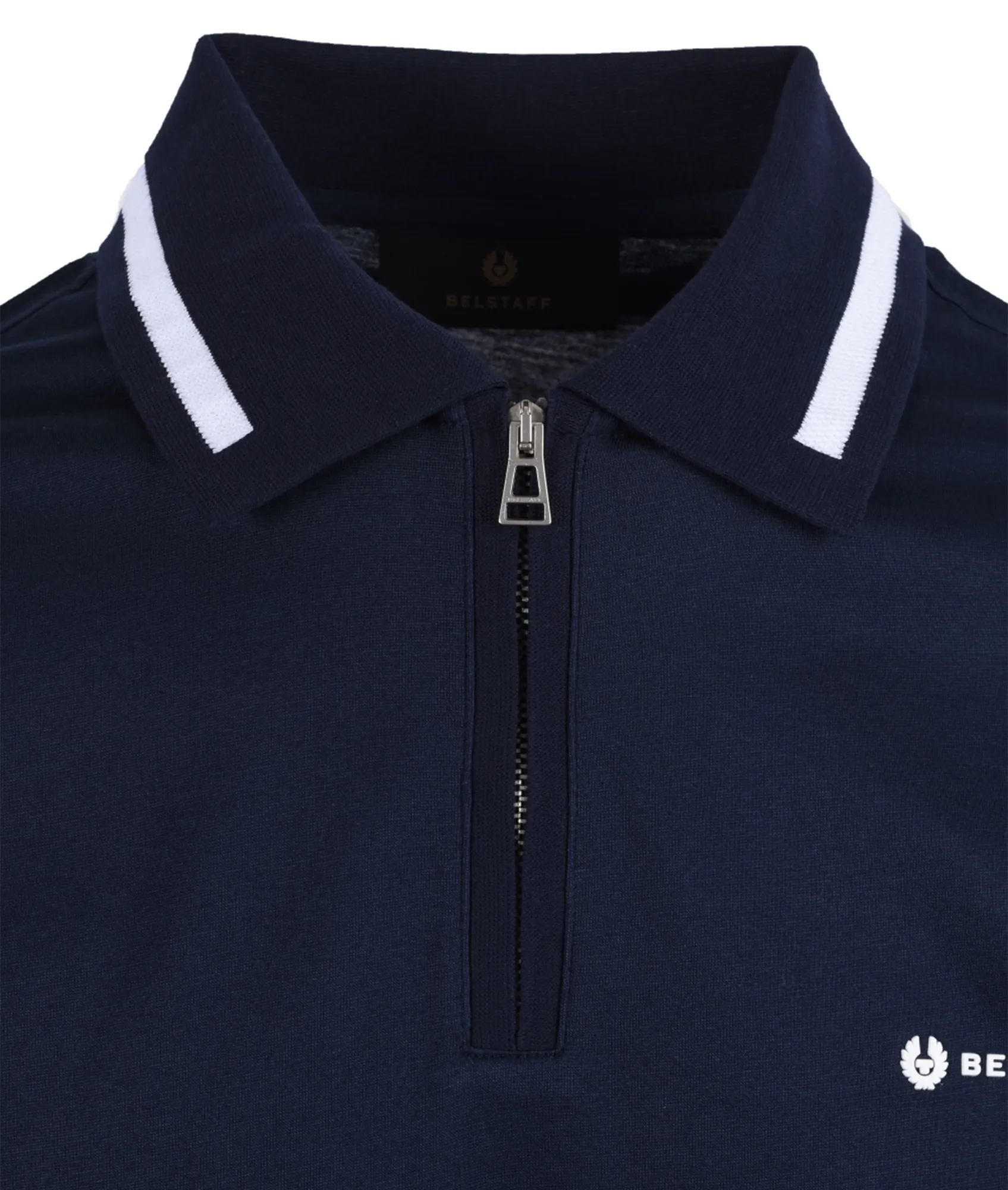 Graph Zip Polo Shirt - Navy