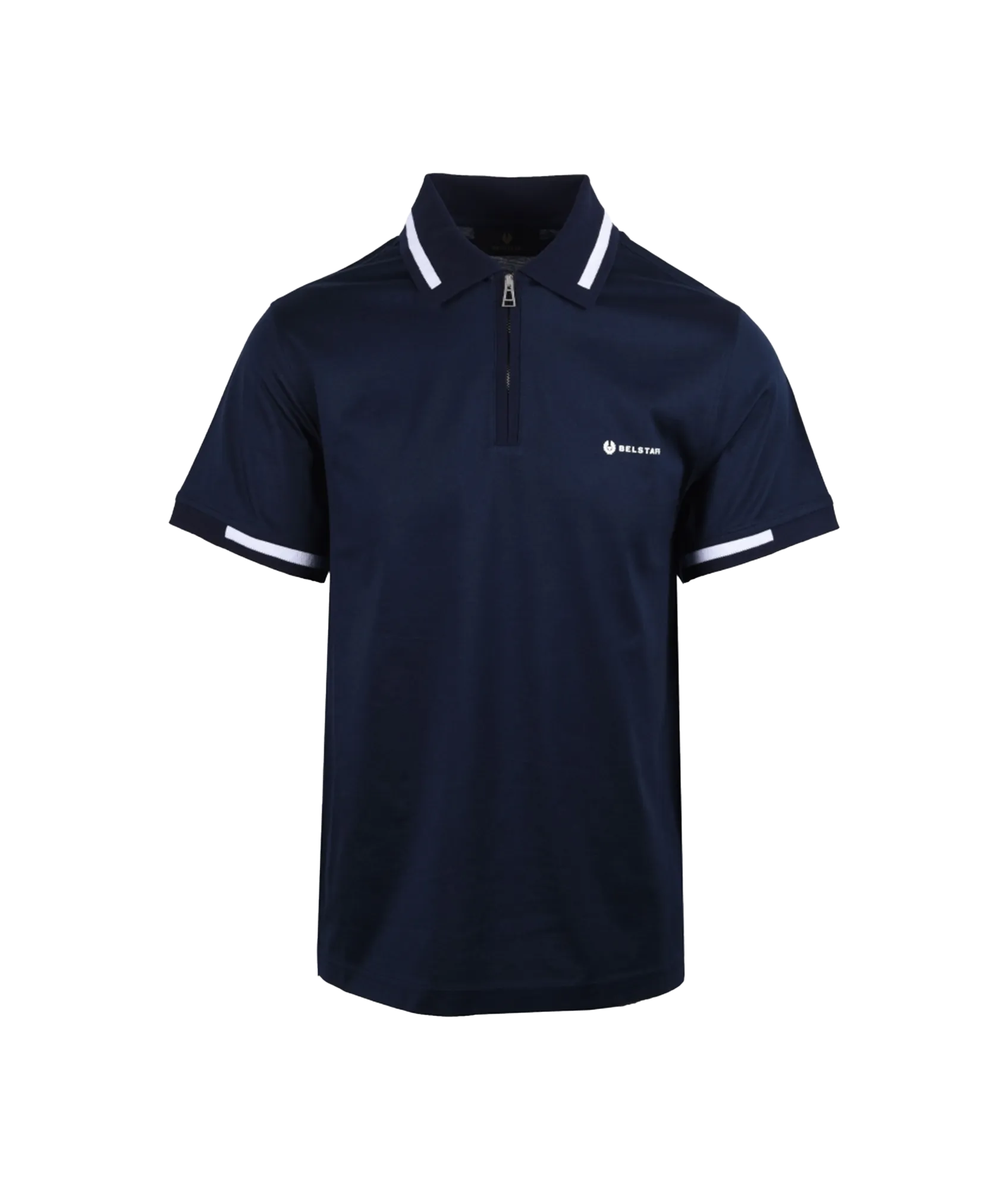 Graph Zip Polo Shirt - Navy