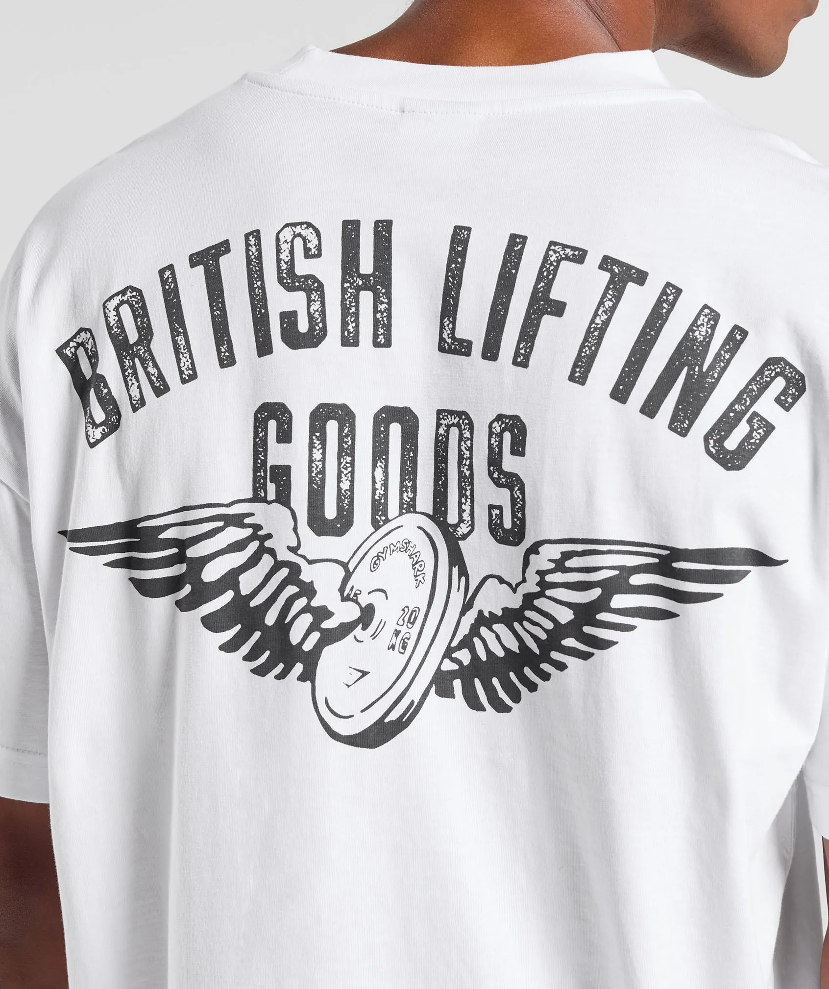 Gymshark British Lifting Goods Graphic T-Shirt - White
