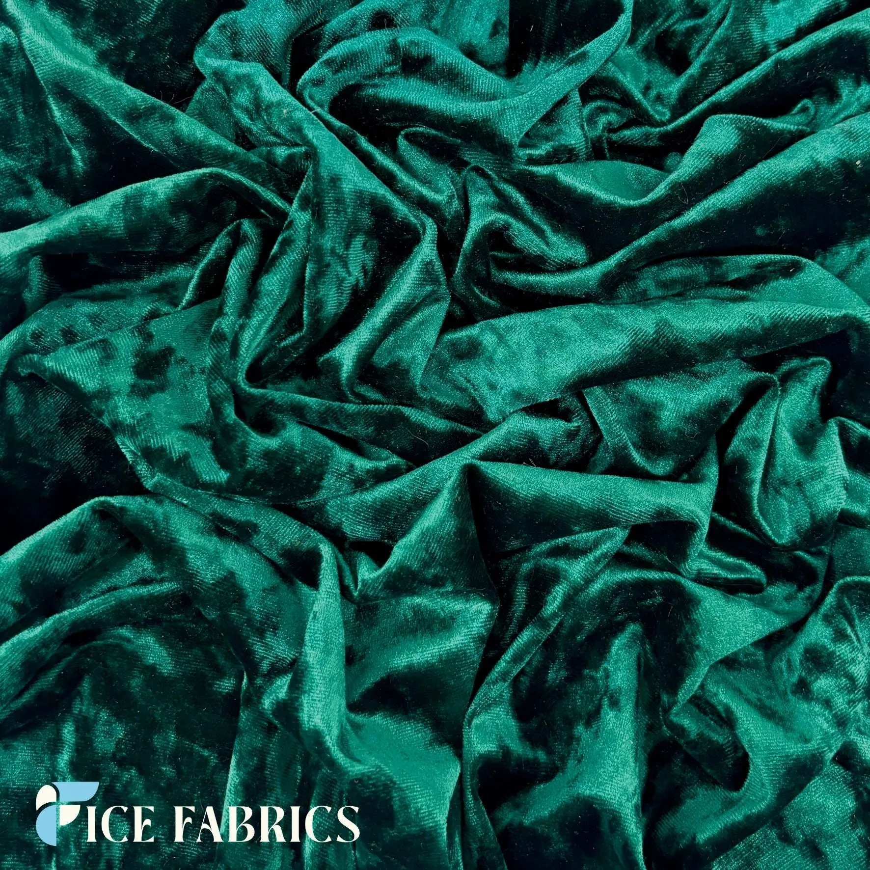 Hunter Green Stretch Crushed Velvet Fabric