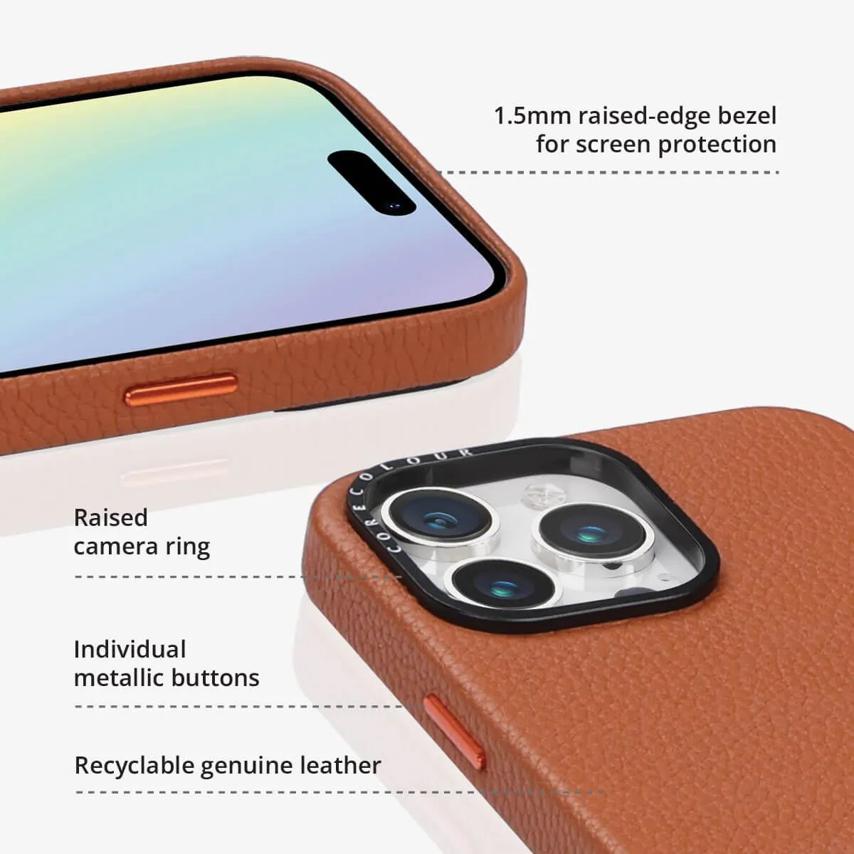 iPhone 12 Pro Max Black Genuine Leather Phone Case