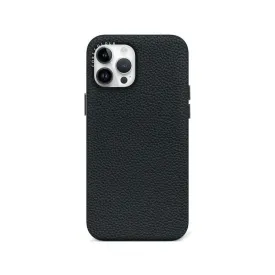 iPhone 12 Pro Max Black Genuine Leather Phone Case