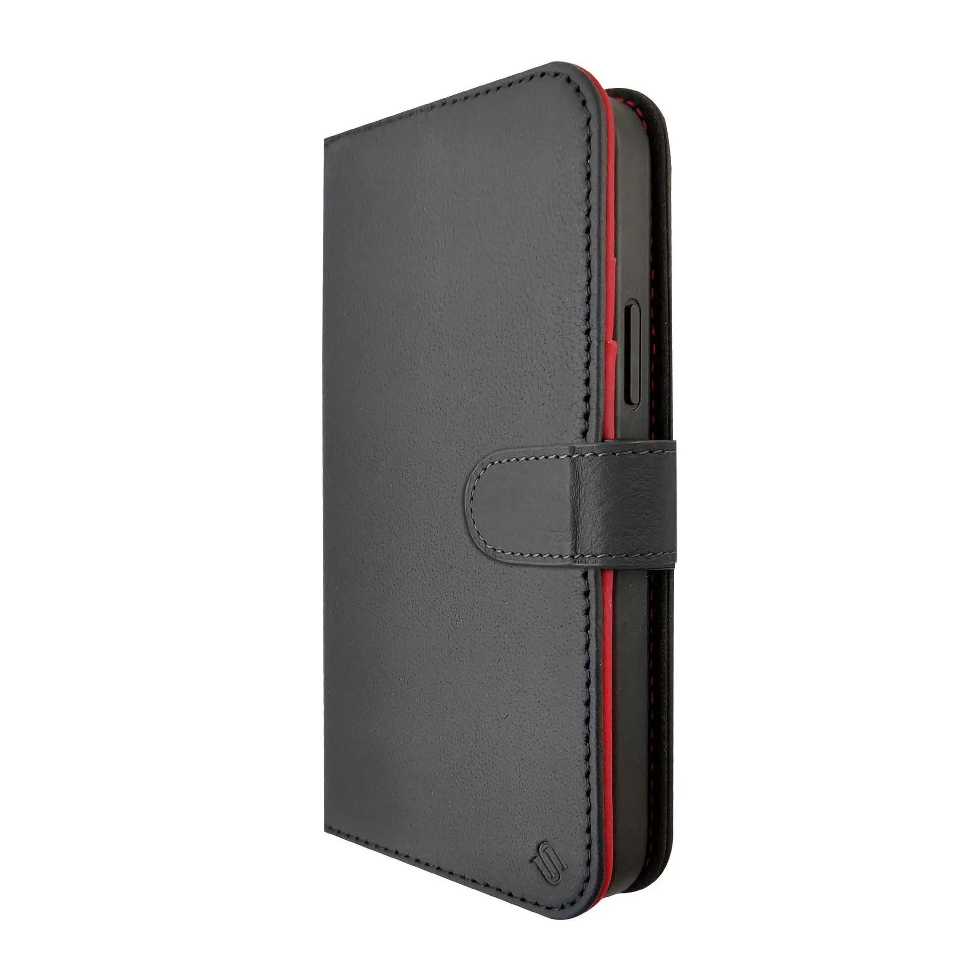 iPhone 14 Pro Max Uunique Nutrisiti 2-in-1 Leather Folio & Detachable Back MagSafe Case -Black/Red - 15-10451