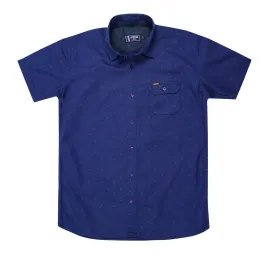 JDC Boy's Royal Blue Printed Shirt
