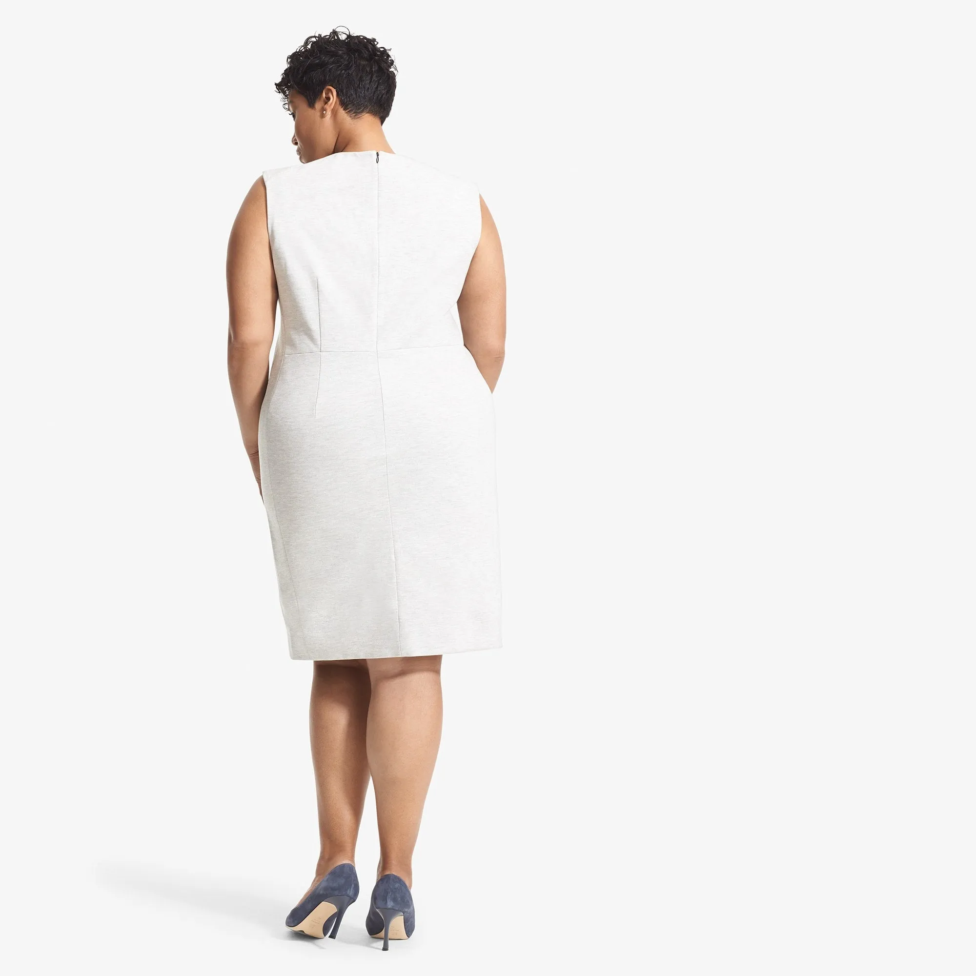 Katie Dress - Twill Ponte :: Light Heather Gray