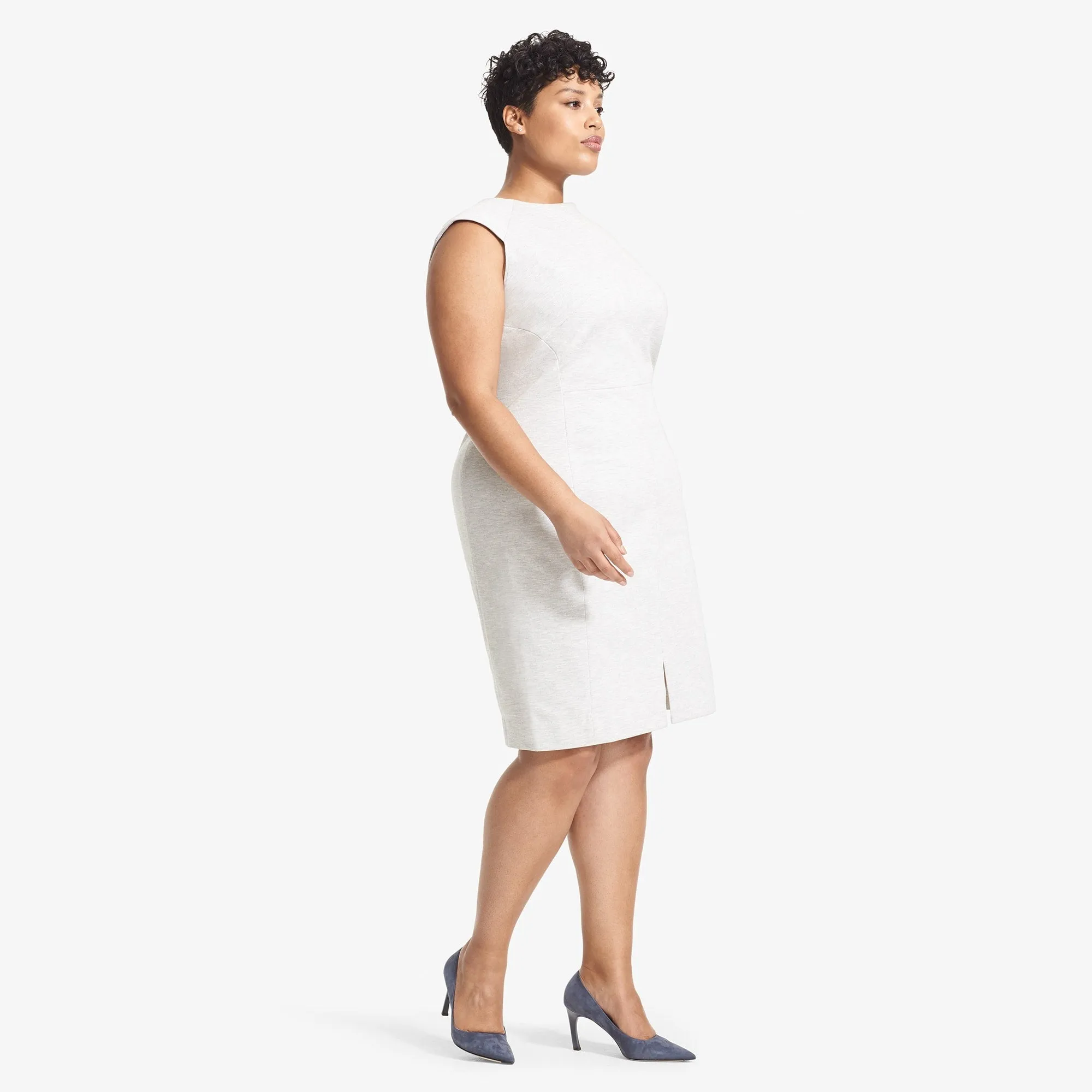 Katie Dress - Twill Ponte :: Light Heather Gray