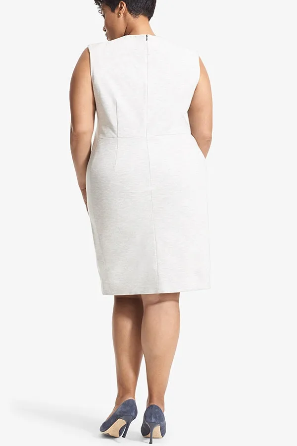Katie Dress - Twill Ponte :: Light Heather Gray