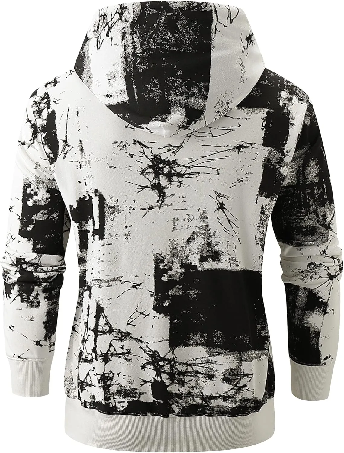 KLIEGOU Mens Tie-Dye Pullover Hooded Sweatshirt