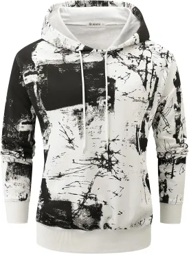KLIEGOU Mens Tie-Dye Pullover Hooded Sweatshirt