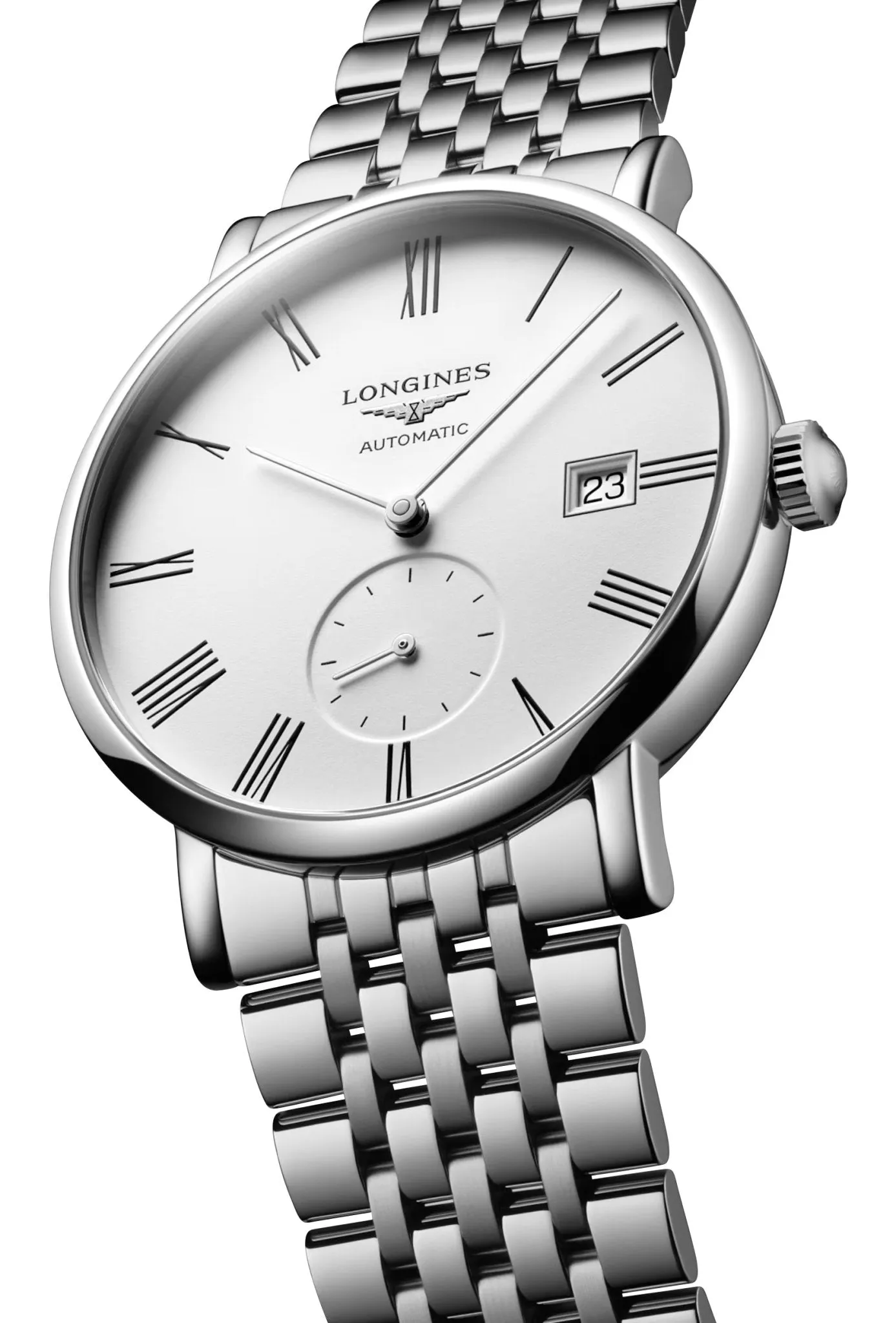 Longines Elegant Automatic Stainless Steel White Dial Date Unisex Watch L4.812.4.11.6