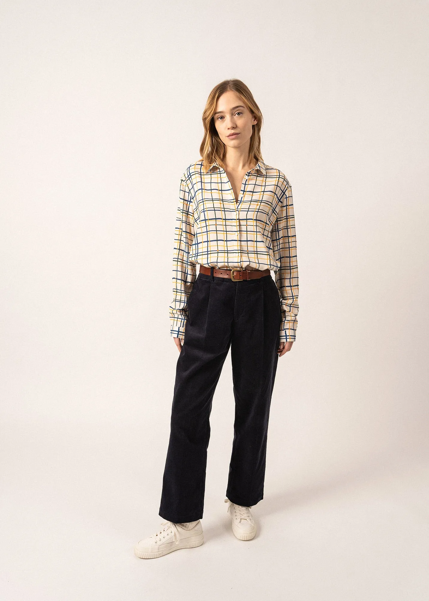 Malaury long sleeve blouse - in viscose voile (CARREAUX ESCAPADE)