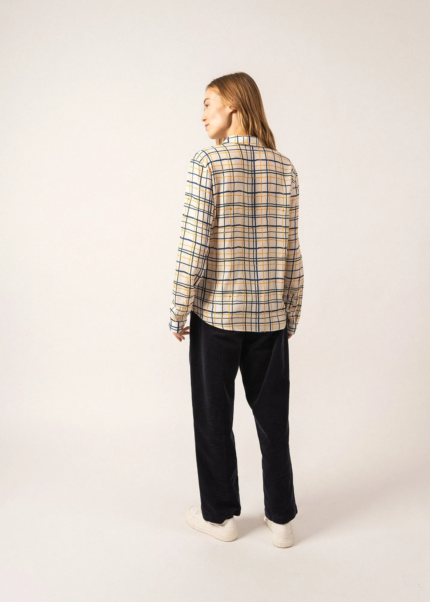 Malaury long sleeve blouse - in viscose voile (CARREAUX ESCAPADE)