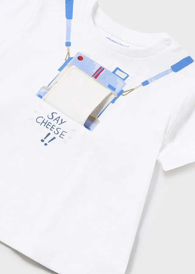 Mayoral 1657 032 - Off-white Blue Short Set