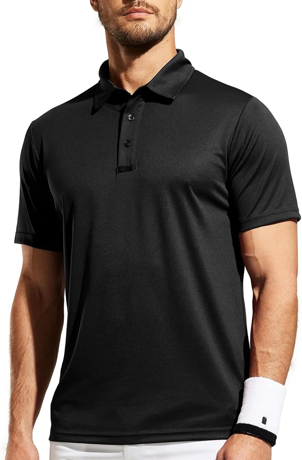 MIER Men's Quick Dry Polo Shirts Polyester Casual Collared Tennis Shirts, Moisture-Wicking, Short Sleeve