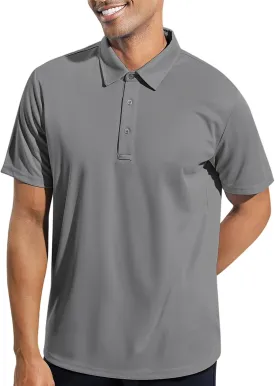 MIER Men's Quick Dry Polo Shirts Polyester Casual Collared Tennis Shirts, Moisture-Wicking, Short Sleeve