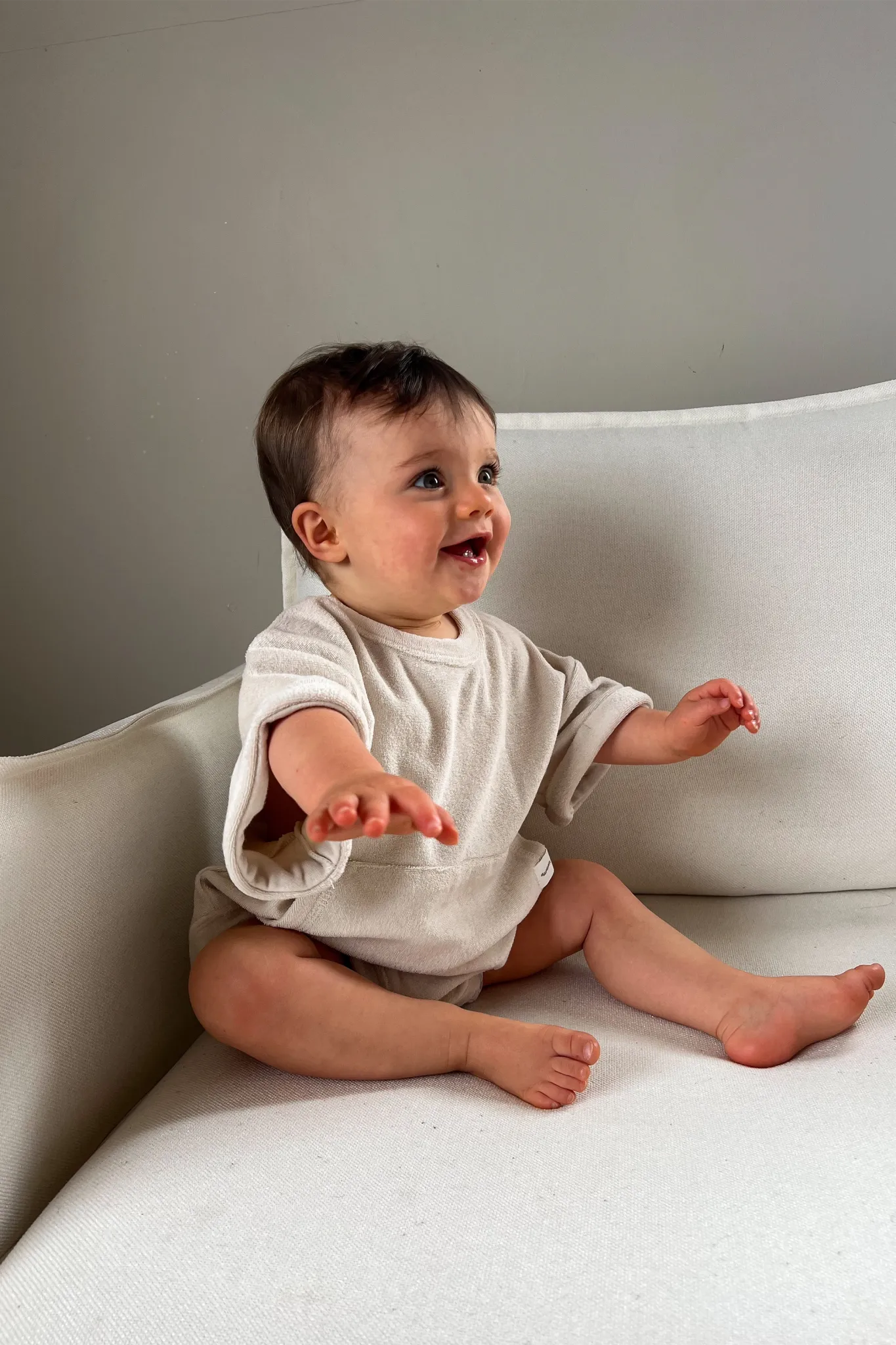 Mini Terry Romper (Sand)