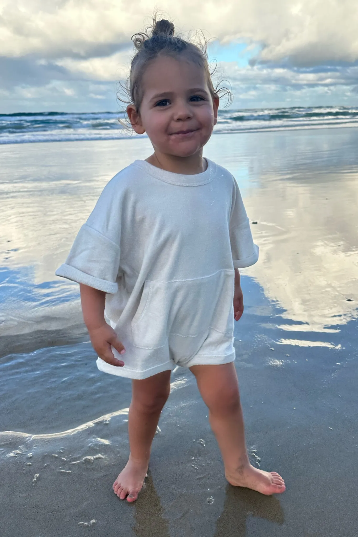 Mini Terry Romper (Sand)