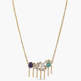 Moroccan Blue Cluster Silver Necklace