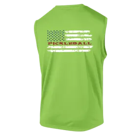 Pickleball Flag Horizontal (Customizable) | Men's Sleeveless Athletic Shirt | 100% Polyester