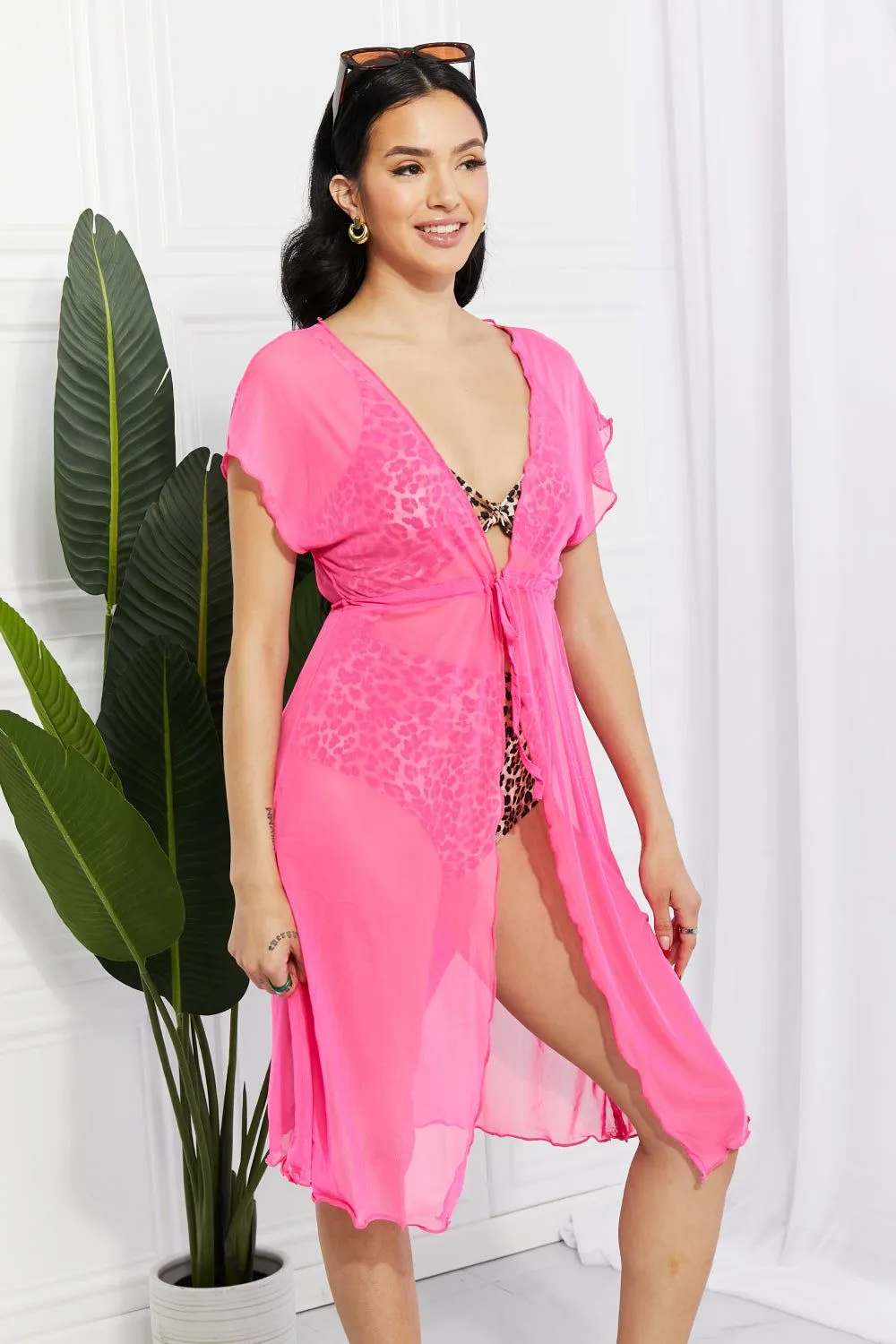 Pink Tie-Front Cover-Up