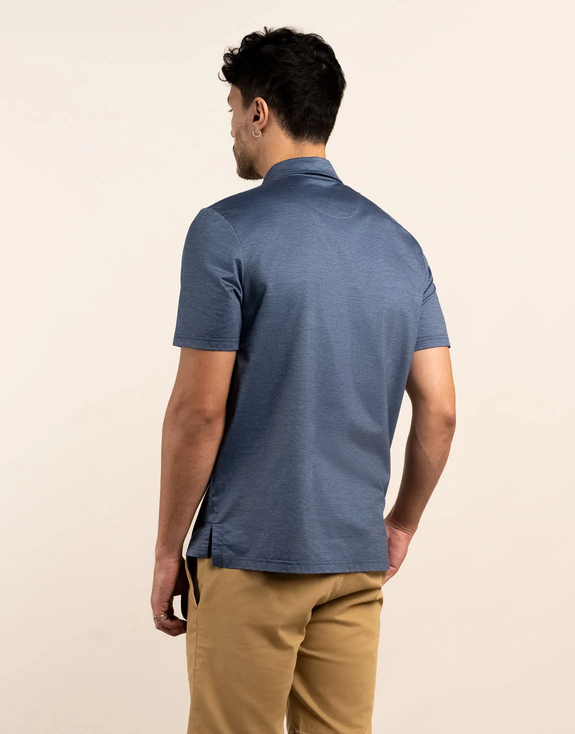 Portofino Denim Blue Marle Polo Shirt