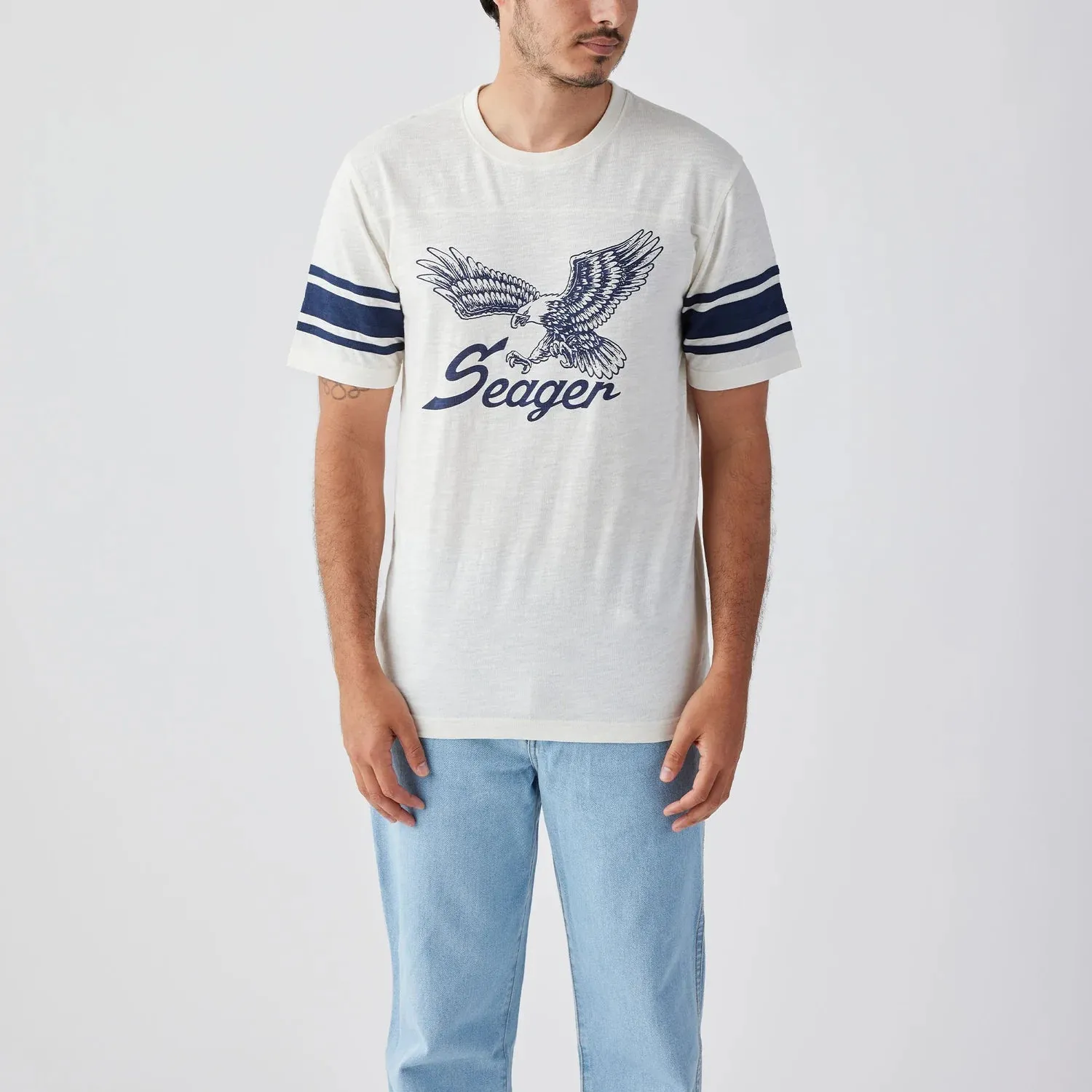 Riggins Crew Tee White- Seager