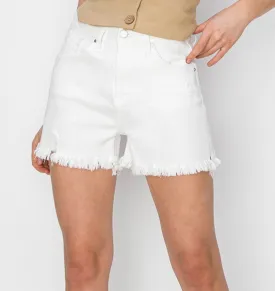 RISEN Tummy Control White Side Slit Short