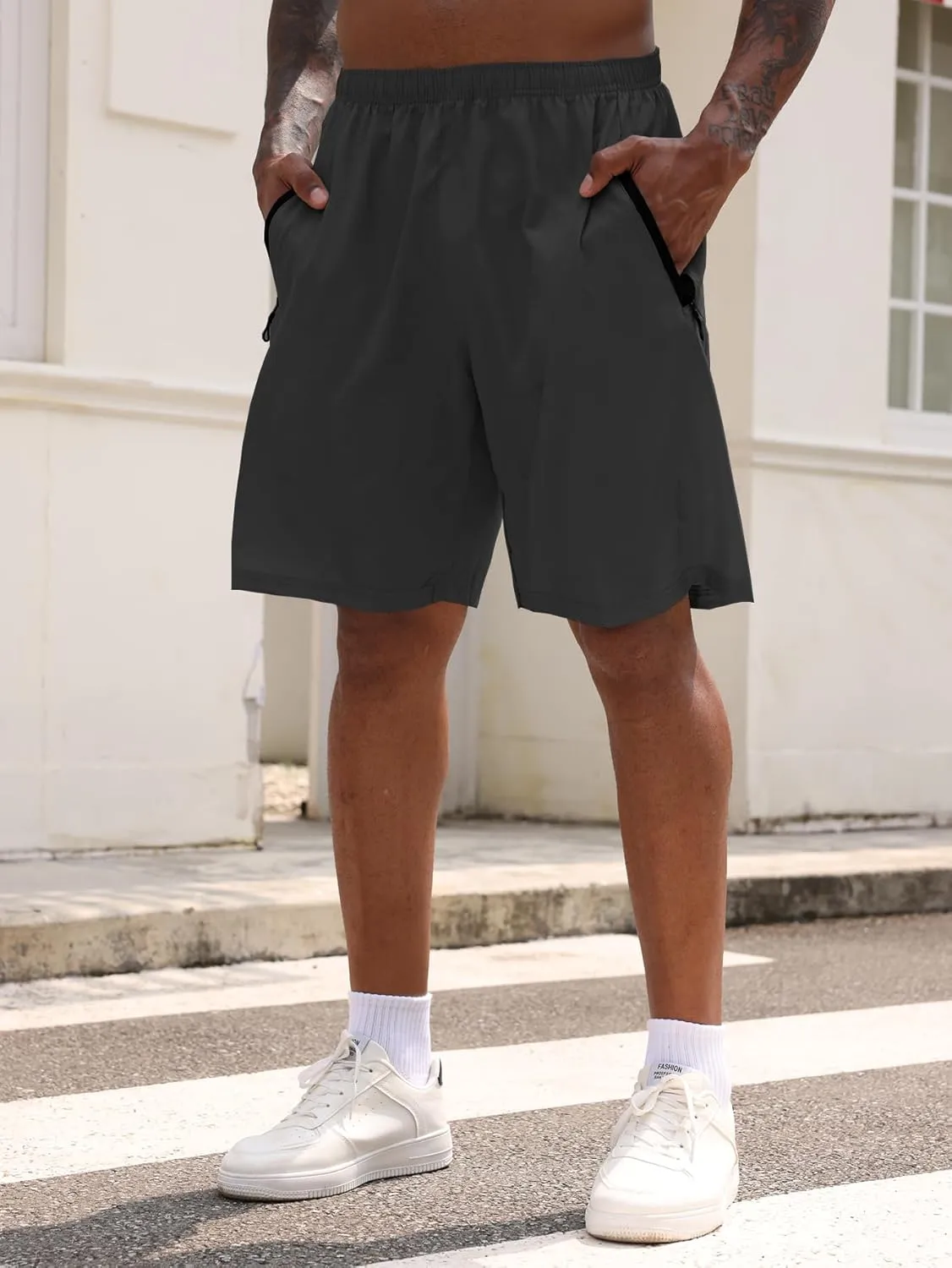RPOVIG 3 Pack Men's Athletic Shorts Sets Gym Workout Short with Zippered Pockets Running Joggers Basketball Gift