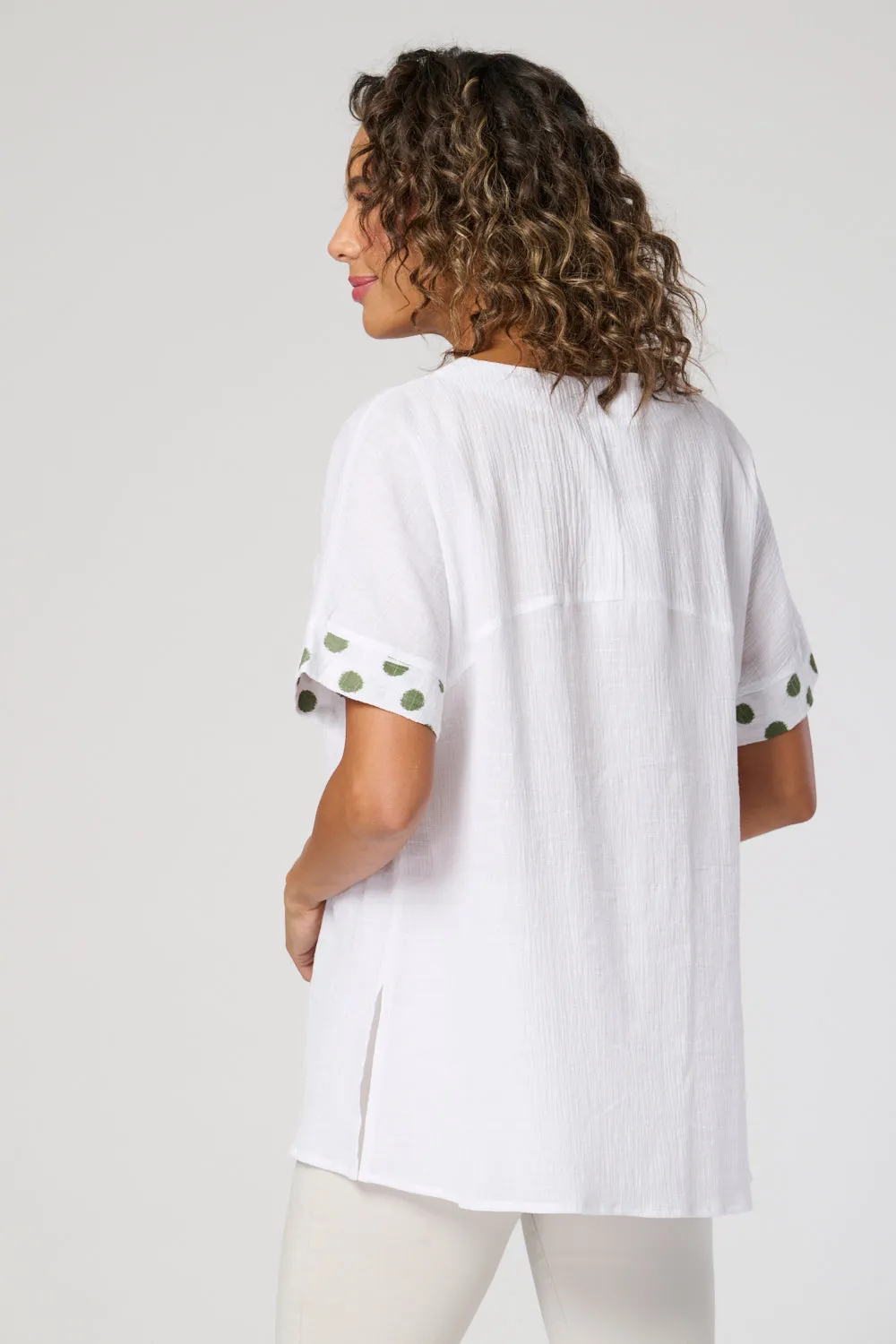 Saloos Cotton Cut About Spotted  Top