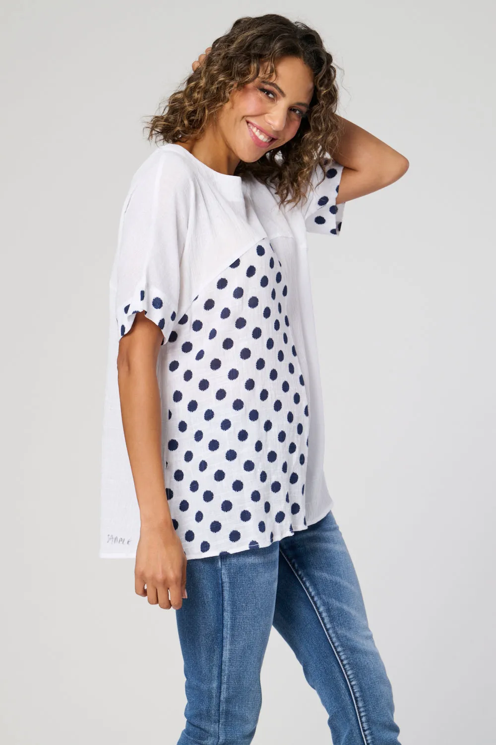 Saloos Cotton Cut About Spotted  Top