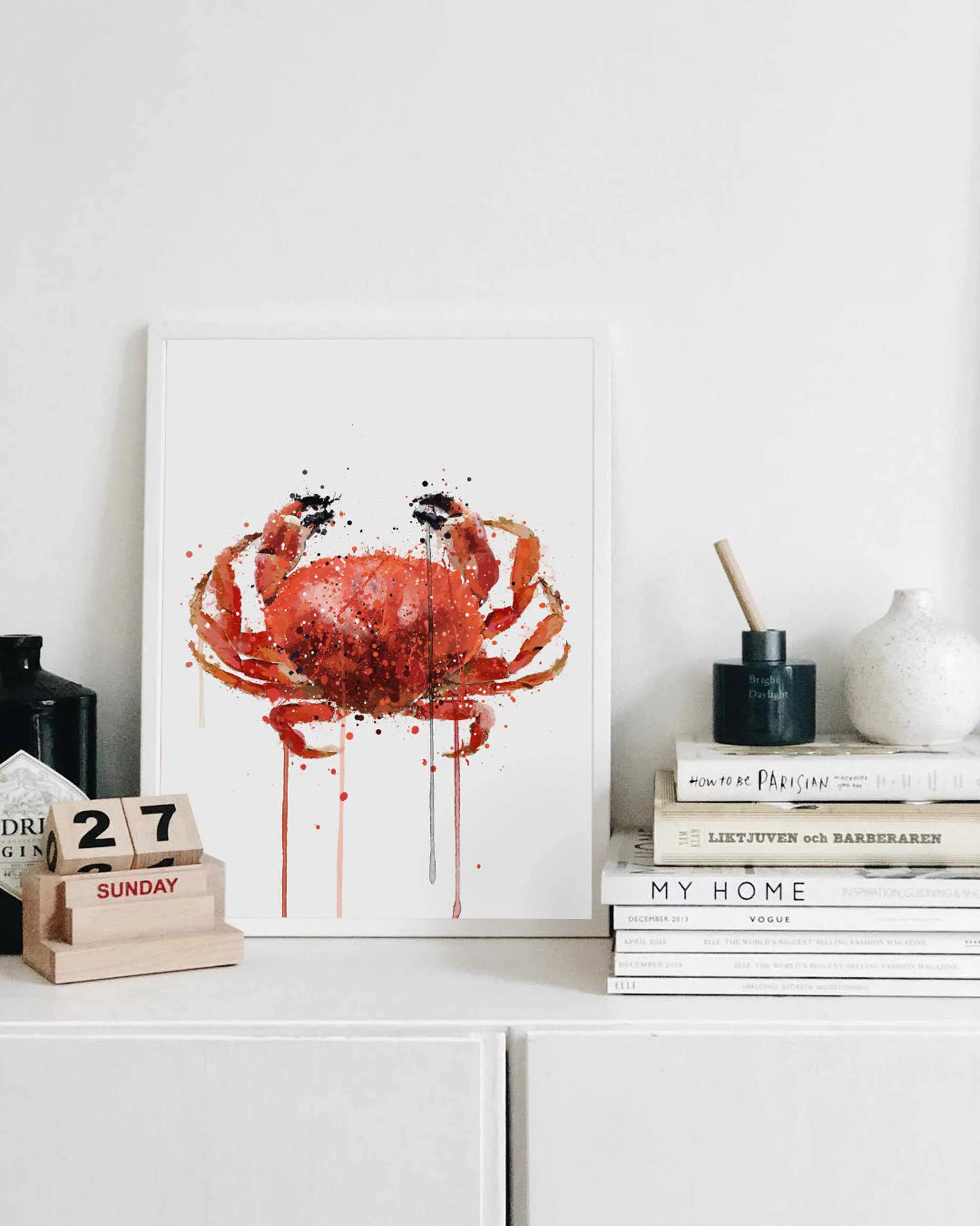 Seafood Wall Art Print 'Red Crab'
