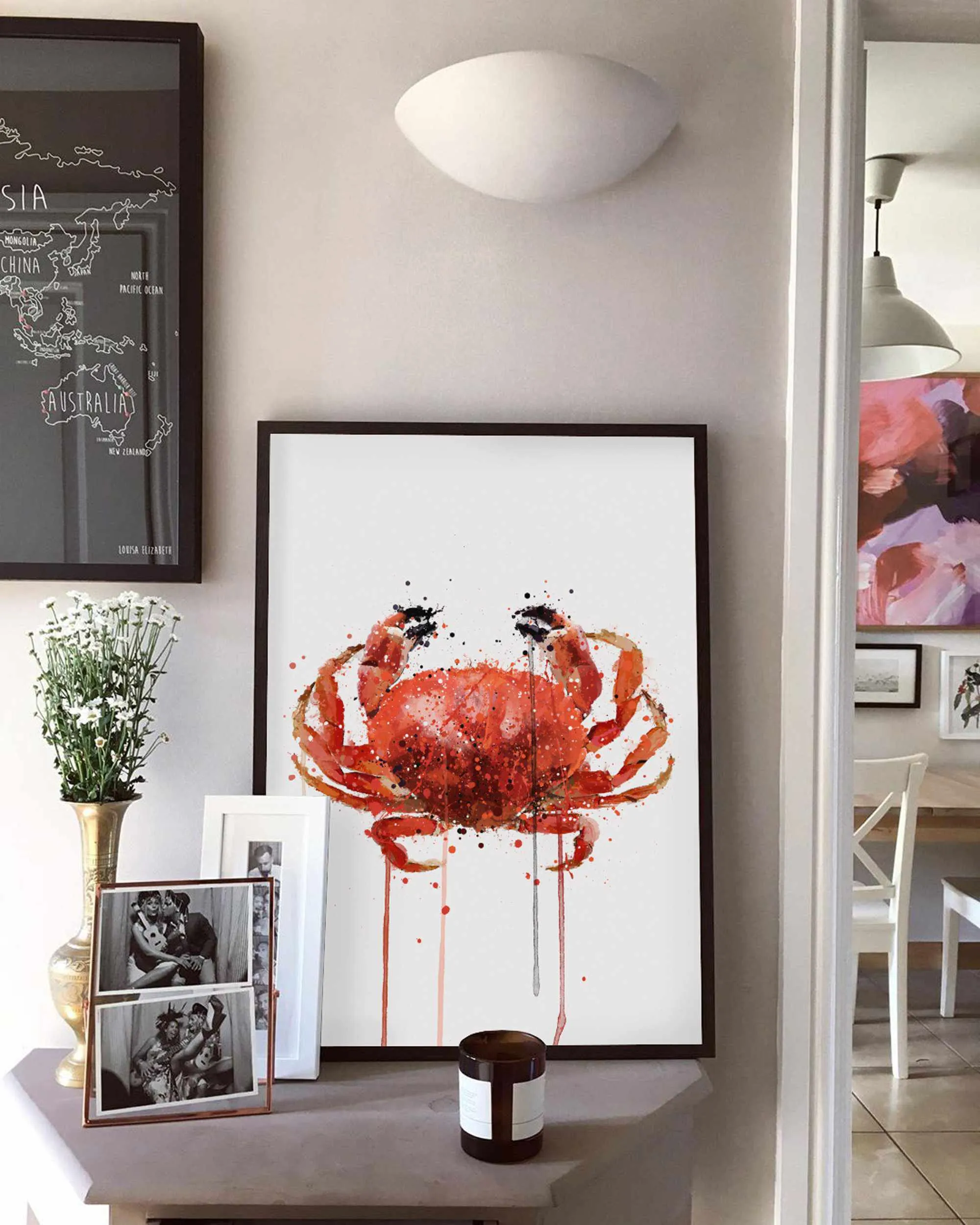 Seafood Wall Art Print 'Red Crab'