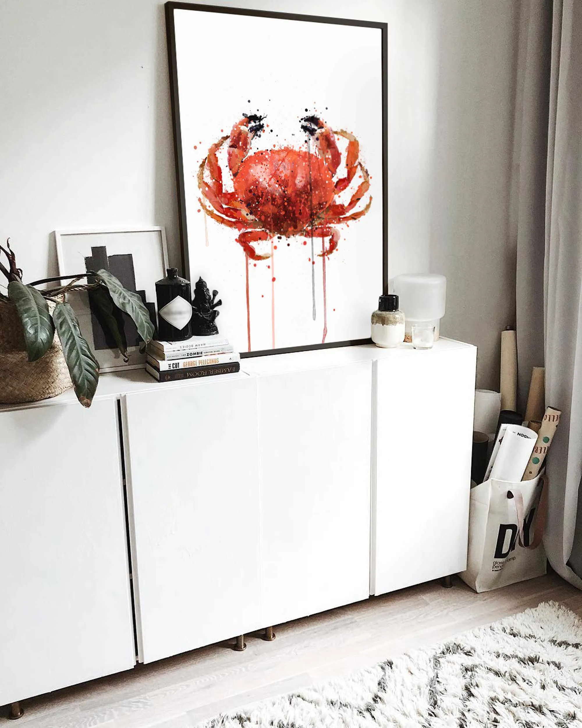 Seafood Wall Art Print 'Red Crab'